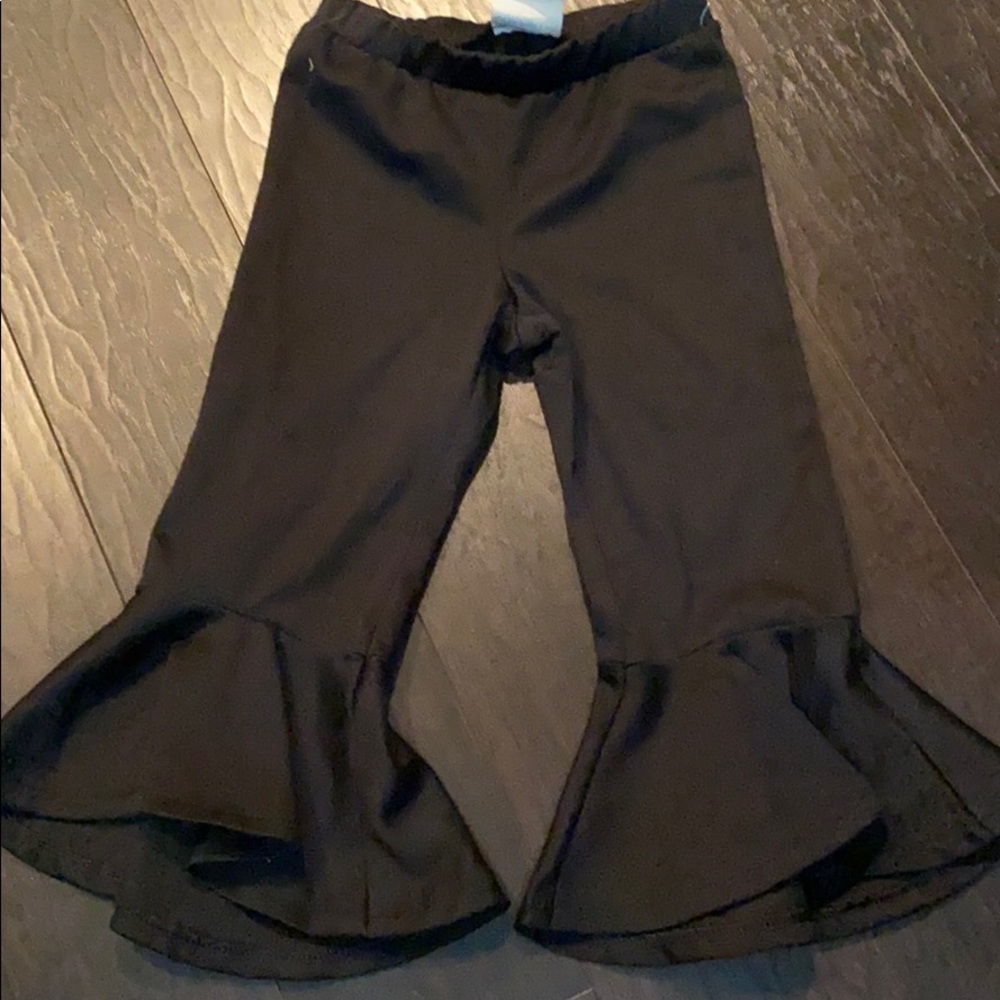 Girls black polyester bell bottoms